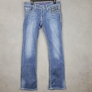 Cruel Denim‎ Blake Jeans Womens 13 Medium Wash Blue Bootcut Embroidered Pockets